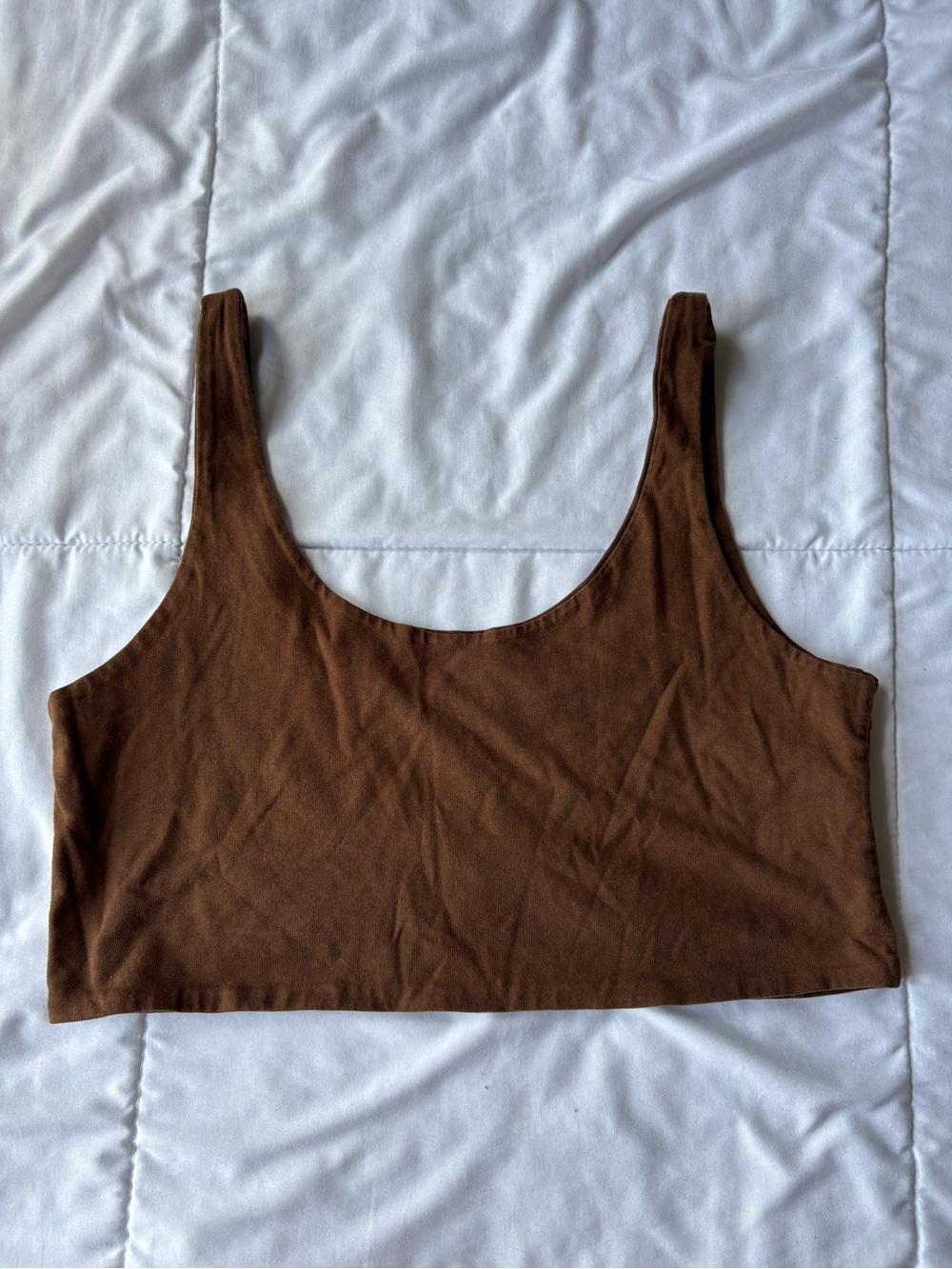 Cotton On Brown Scoop Neck Crop Tank